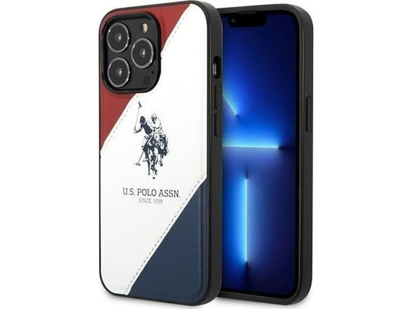 Deksel Us Polo Assn US Polo USHCP14LPSO3 iPhone 14 Pro 6.1 hvit Tricolor avtrykk