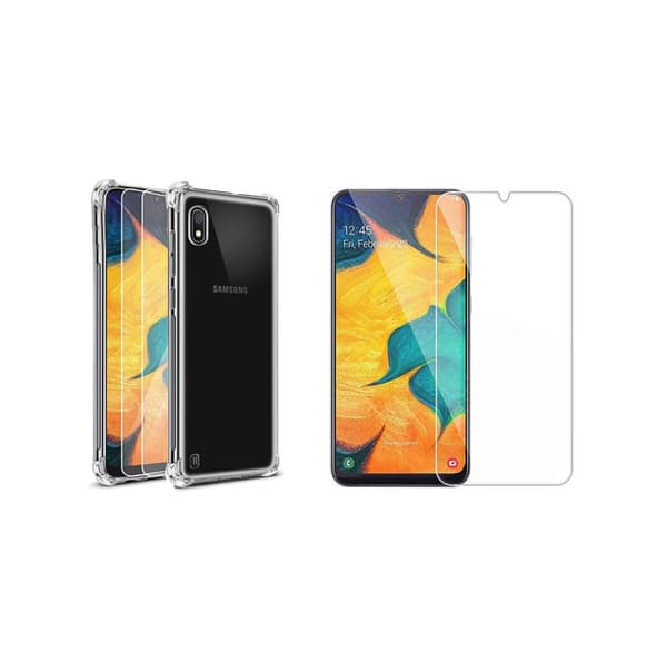 Samsung Galaxy A10 - Stötdämpande Silikonskal med Skärmskydd