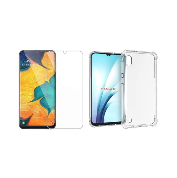 Samsung Galaxy A10 - Stötdämpande Silikonskal med Skärmskydd