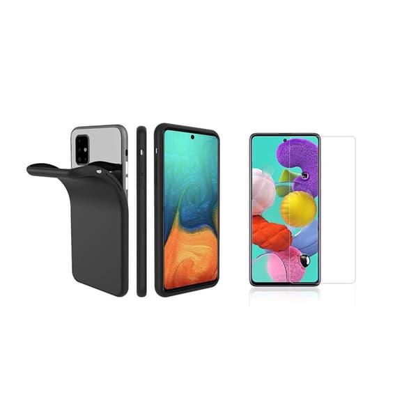 Samsung Galaxy A71 - Mattbehandlat Tunt Skal & Skärmskydd