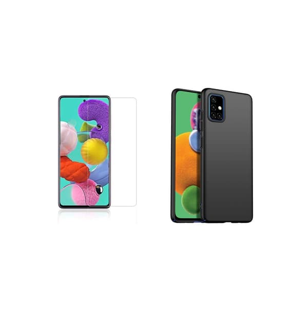 Samsung Galaxy A71 - Mattbehandlat Tunt Skal & Skärmskydd