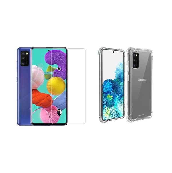 Samsung Galaxy A41 - Stötdämpande Silikonskal med Skärmskydd