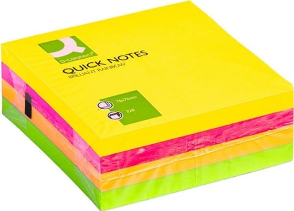 Q-Connect Selvklebende kube Q-CONNECT Brilliant, 76x76mm, 1x320 kort, neon