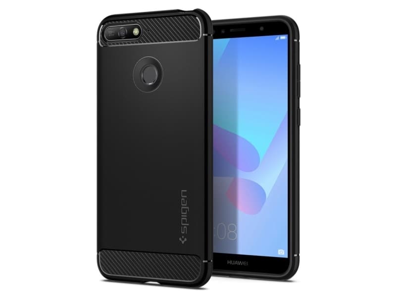 Spigen Rugged Armor, Omslag, Huawei, Y6 Prime (2018)/Enjoy 8e, 14,5 cm (5.7"), Svart