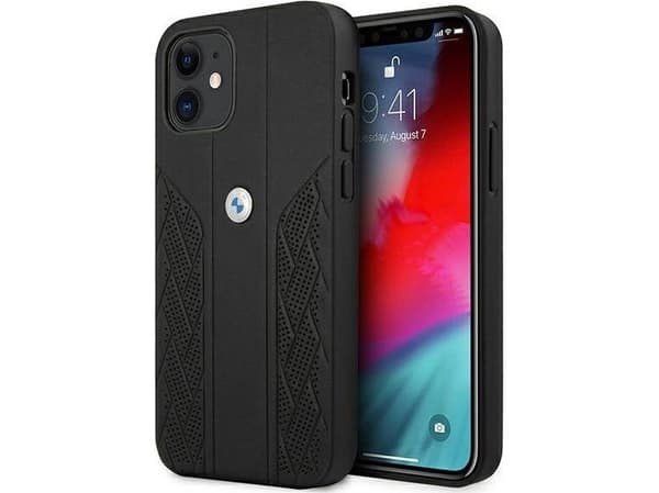BMW Etui BMW BMHCP12SRSPPK iPhone 12 mini 5,4" czarny/black hardcase Leather Curve Perforate