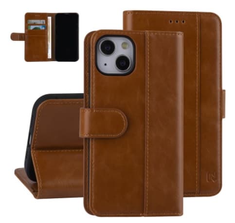 UNIQ Plånboksfodral iPhone 14 Cognac