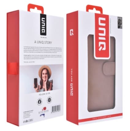 UNIQ Fodral iPhone 14 Multi Wallet 9 Kortfack Rosa Beige