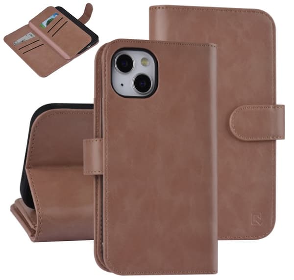 UNIQ Fodral iPhone 14 Multi Wallet 9 Kortfack Rosa Beige