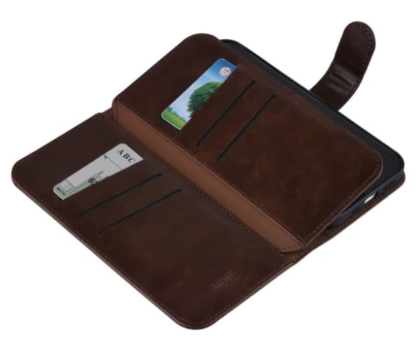 UNIQ Fodral iPhone 14 Multi Wallet 9 Kortfack Mocha Mousse Brun