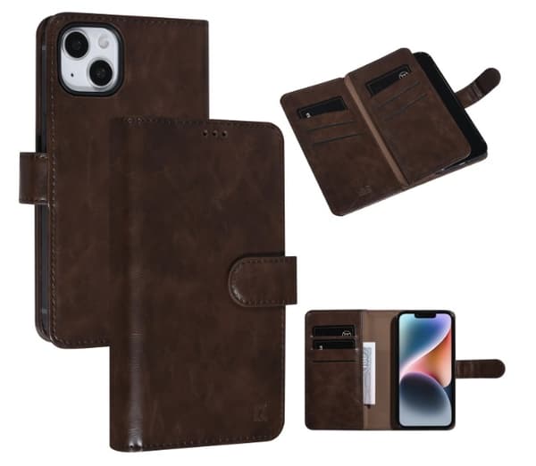 UNIQ Fodral iPhone 14 Multi Wallet 9 Kortfack Mocha Mousse Brun