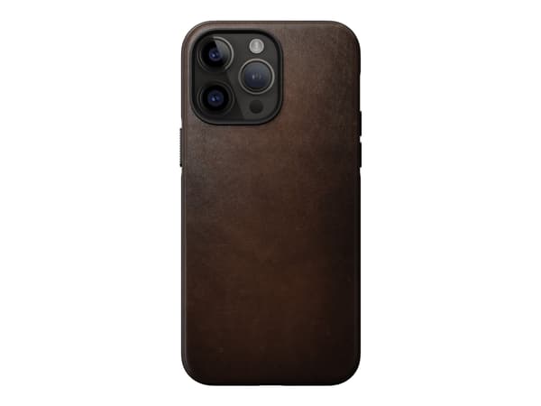 Nomad Modern - Baksidedeksel for mobiltelefon - robust - MagSafe-samsvar - polykarbonat, helnarvet lær, termoplastisk elastomer (TPE) - brun - for Ap