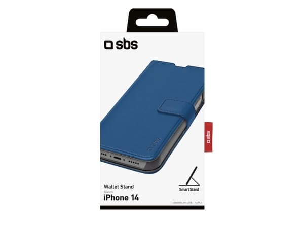 SBS TEBKWALIP1461B, Plånbok, Apple, iPhone 14, 15,5 cm (6.1"), Blå