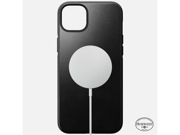 Nomad Modern MagSafe beskyttelsesdeksel, Horween-skinn, iPhone 14 Plus, svart