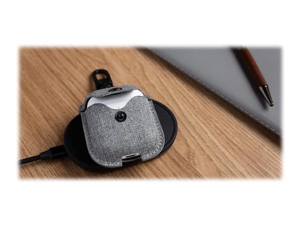Twelve South AirSnap - Kuulokekotelo - twill - sumu - Apple AirPods -puhelimille (1. sukupolvi, 2. sukupolvi)