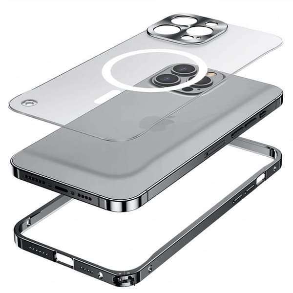 iPhone 14 Pro Skal Magsafe Metall Frame - Guld