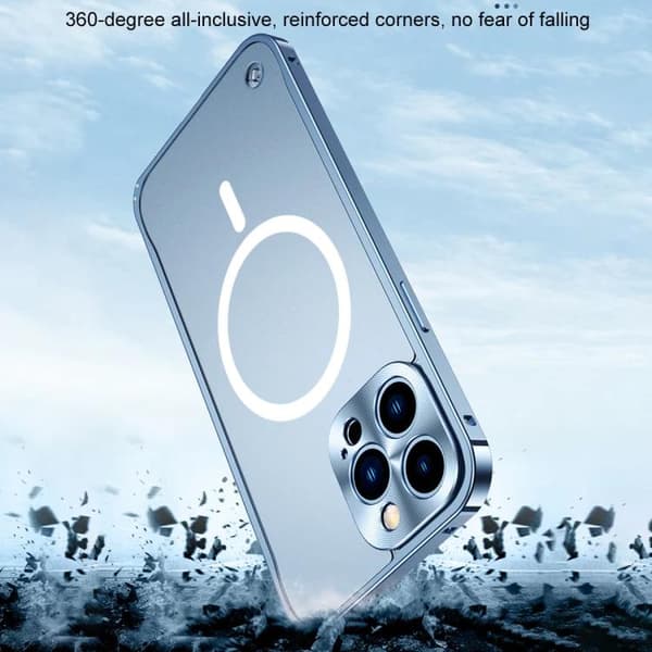 iPhone 14 Pro Skal Magsafe Metall Frame - Guld
