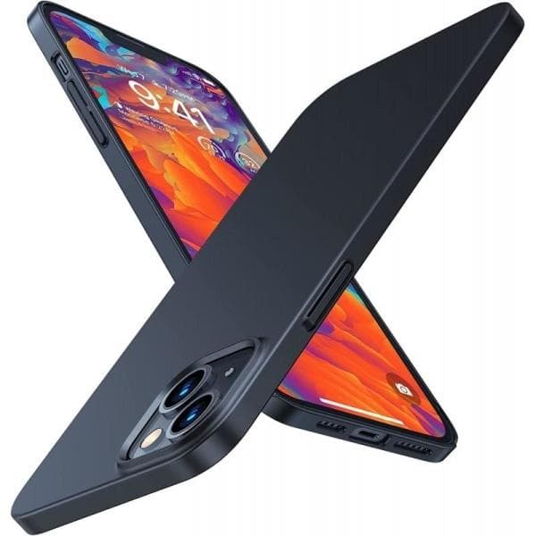 iPhone 14 Ultratunt Stöttåligt Skal Gummibelagt Basic™ Black