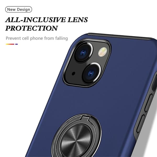 iPhone 14 Hybrid skal med Finger Ring - Blå