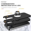 Miniatyrbillede 4 af 7: iPhone 14 Fingerring Kickstand Hybrid Taske - Sort