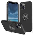 Miniatyrbillede 1 af 7: iPhone 14 Fingerring Kickstand Hybrid Taske - Sort