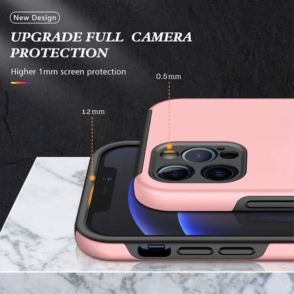 iPhone 14 Pro Max Fingerring Kickstand Hybrid Taske - Lyserød