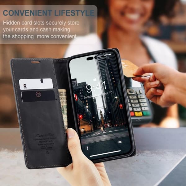 CASEME Lommebok-deksel iPhone 14 Pro Max - Svart