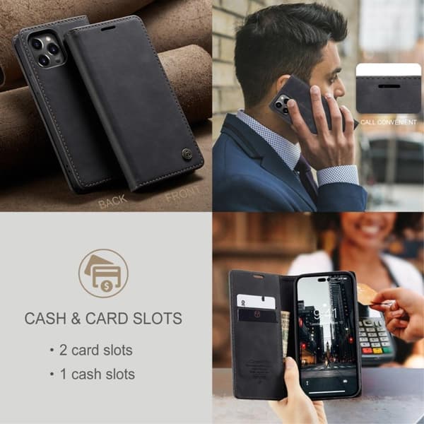 CASEME Lommebok-deksel iPhone 14 Pro Max - Svart