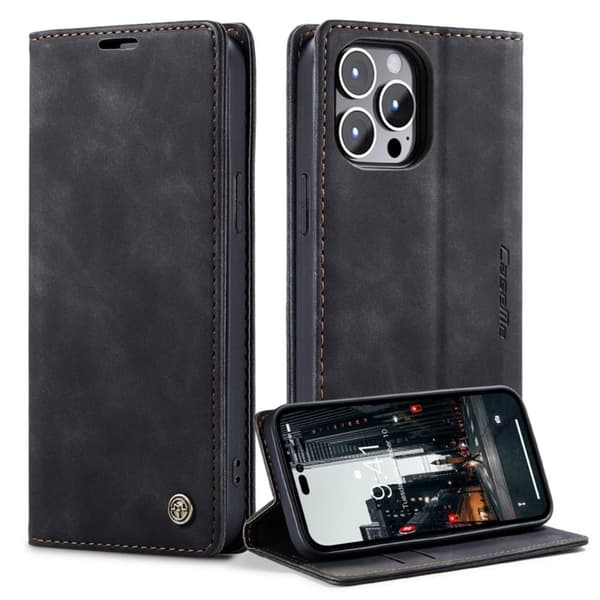 CASEME Lommebok-deksel iPhone 14 Pro Max - Svart
