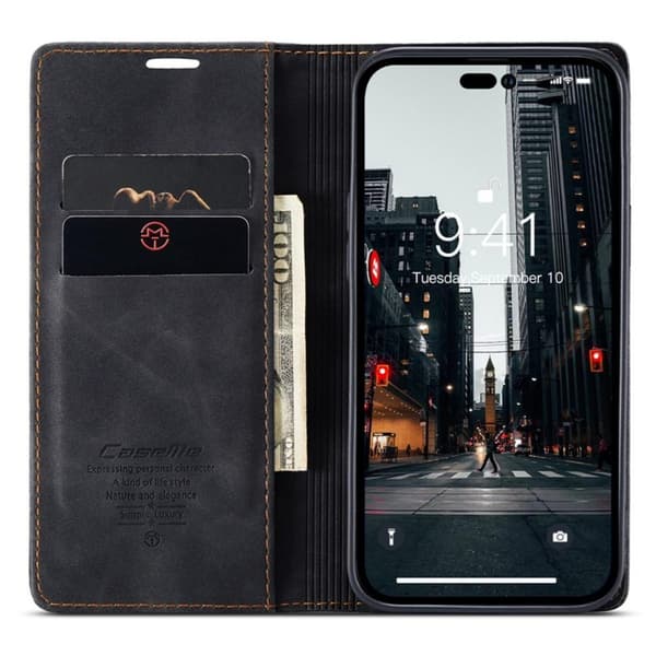 CASEME Lommebok-deksel iPhone 14 Pro Max - Svart