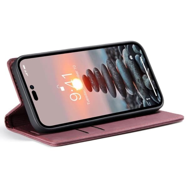 CASEME Retro tegnebog taske til iPhone 14 Pro Max - Rød