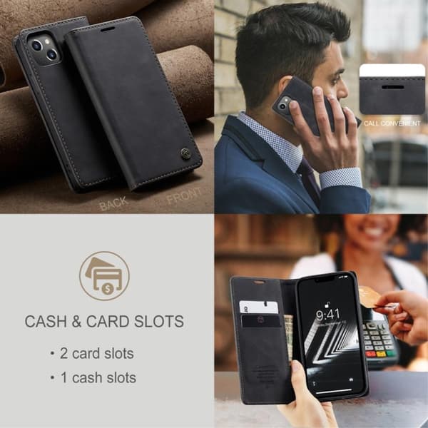 CASEME Plånboksfodral iPhone 14 Plus - Svart