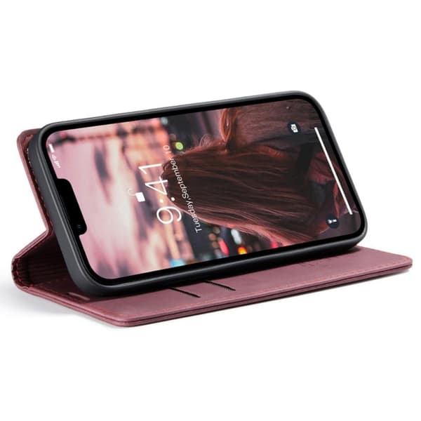 CASEME Retro tegnebog taske til iPhone 14 Plus - Rød