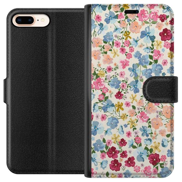 Apple iPhone 8 Plus Tegnebogsetui Blomster