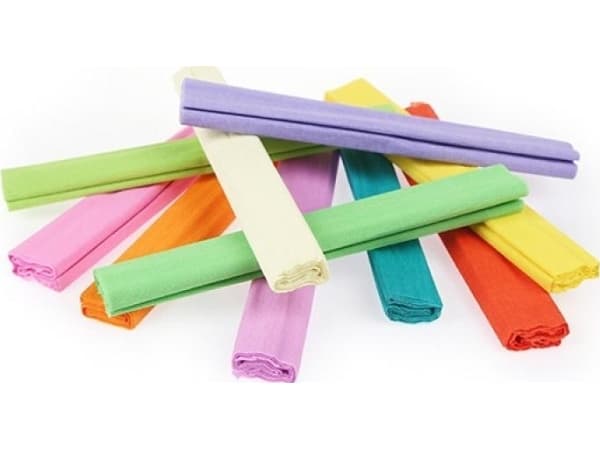 GIMBOO rypytetty pehmopaperi rullassa 10 väriä pastelli 50x200cm hinta per pakkaus