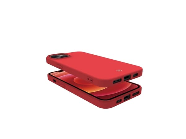 Celly Cromo - Baksidedeksel for mobiltelefon - termoplast-polyuretan (TPU), silikonbelegg - rød - for Apple iPhone 14