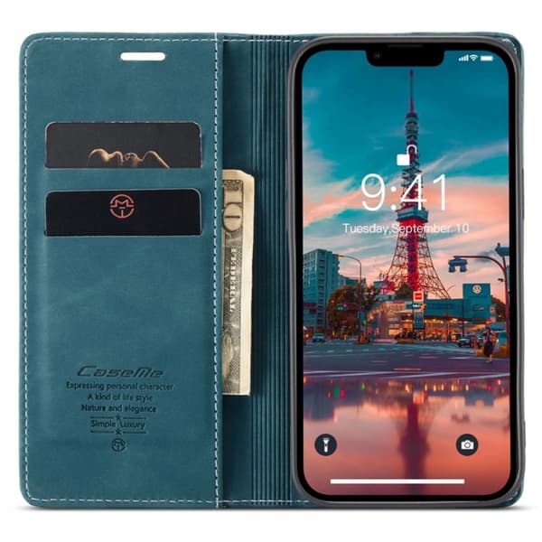 CASEME Plånboksfodral iPhone 14 Plus - Blå
