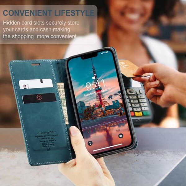 CASEME Plånboksfodral iPhone 14 Plus - Blå