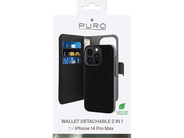 PURO PUROFOLIOMAGIP14PMBK, iPhone 14 Pro Max, Sort