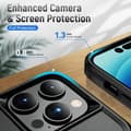 Miniatyrbillede 5 af 11: iPhone 14 Pro Shockproof TPU + PC Kickstand Phone Case Car Mount Metal Sheet - Black