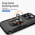 Miniatyrbillede 10 af 11: iPhone 14 Pro Shockproof TPU + PC Kickstand Phone Case Car Mount Metal Sheet - Black