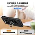 Miniatyrbillede 11 af 11: iPhone 14 Pro Shockproof TPU + PC Kickstand Phone Case Car Mount Metal Sheet - Black