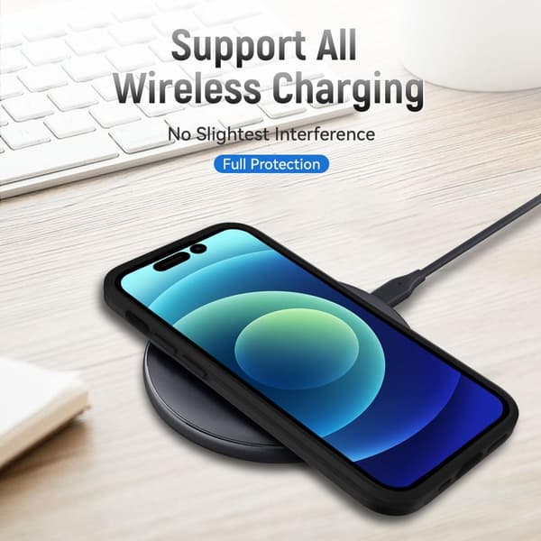 iPhone 14 Pro Shockproof TPU + PC Kickstand Phone Case Car Mount Metal Sheet - Black