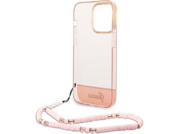 Guess Etui Guess GUHCP14LHGCOHP Apple iPhone 14 Pro różowy/pink hardcase Translucent Pearl Strap