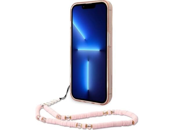 Guess Etui Guess GUHCP14LHGCOHP Apple iPhone 14 Pro różowy/pink hardcase Translucent Pearl Strap