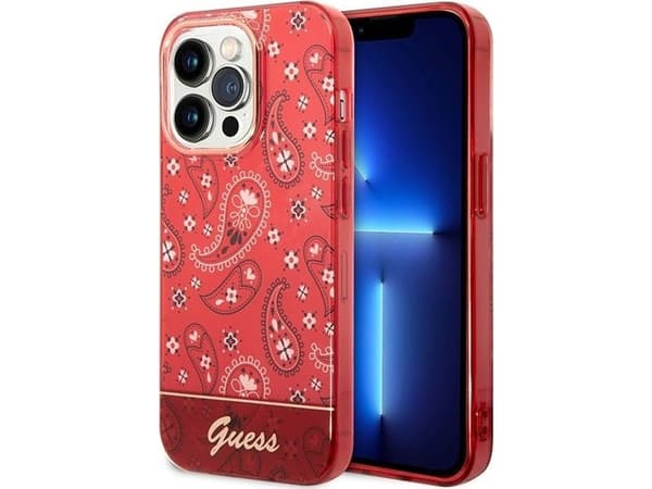Guess GUHCP14LHGBNHR iPhone 14 Pro 6.1" rødt/rødt hardt deksel Bandana Paisley