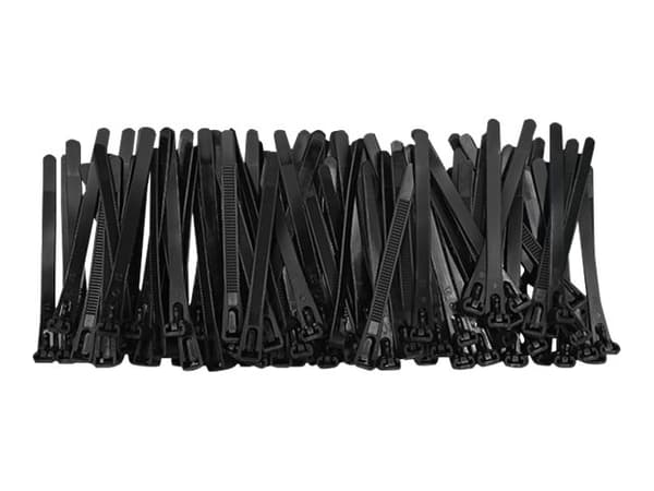 QOLTEC 52223 Reusable Self locking cable tie 7.2x100 mm Nylon UV Black