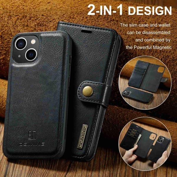iPhone 14 DG.MING Irrotettava 2-in-1-lompakkokuori