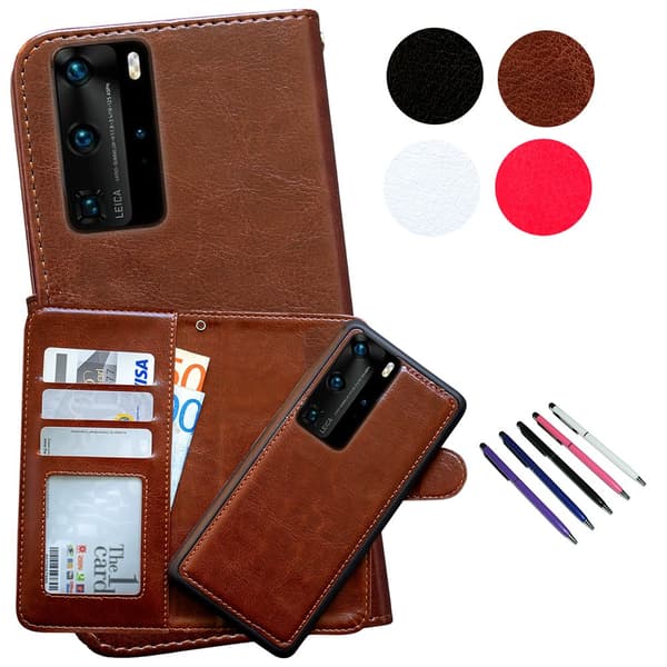 Huawei P40 Pro - Læder cover / Beskyttelse Brown