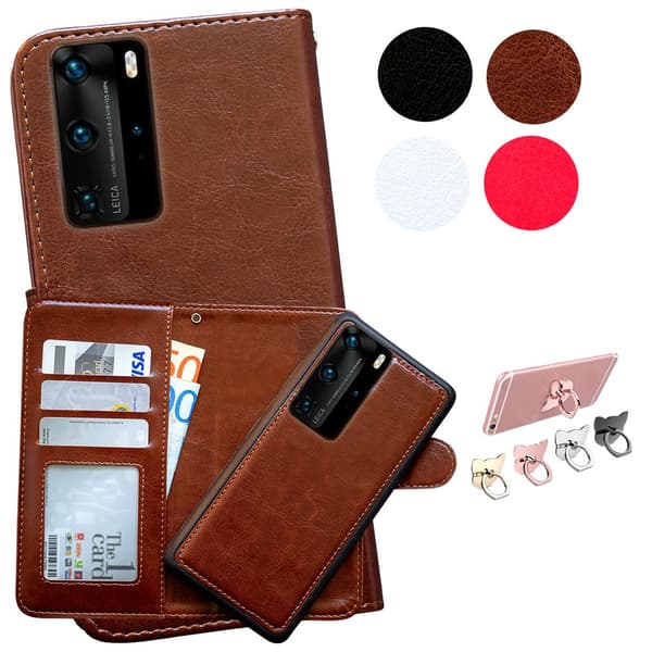 Huawei P40 Pro - Læder cover / Beskyttelse Black