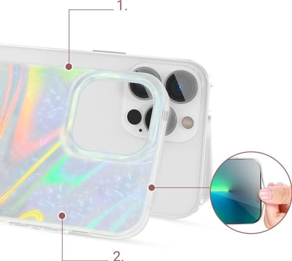 Kingxbar Kingxbar Shell-sarjan ylellinen tyylikäs kotelo iPhone 13 Pro helmiäismintun värinen